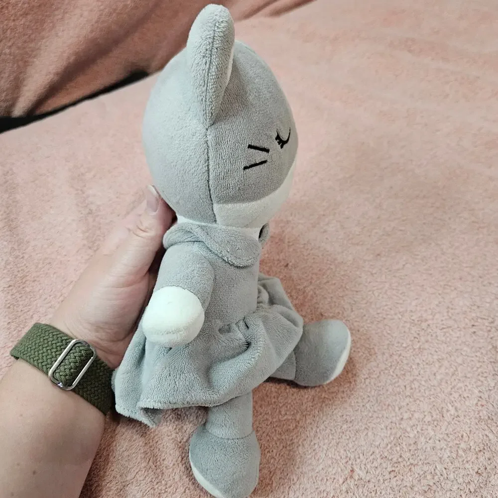 Gray Plush Ballerina Kitty Cat Stuffed Animal Toy